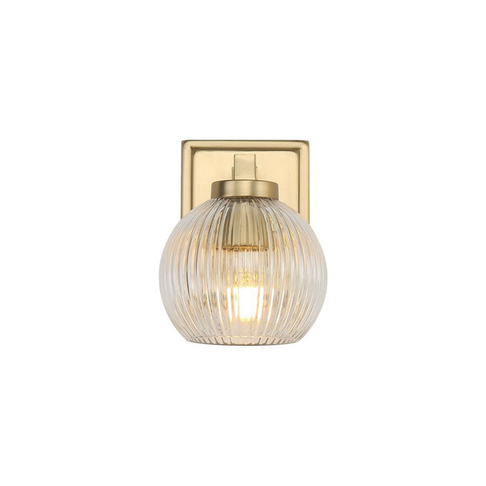 Golden Elliott 1 Light Bath Vanity, Champ Bronze/Ribbed Clear