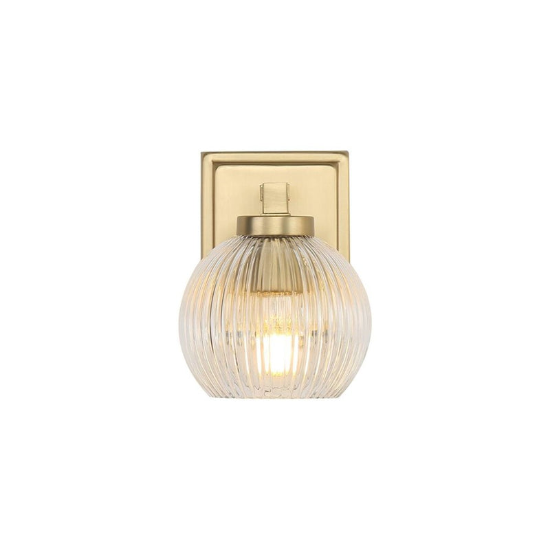 Golden Elliott 1 Light Bath Vanity, Champ Bronze/Ribbed Clear