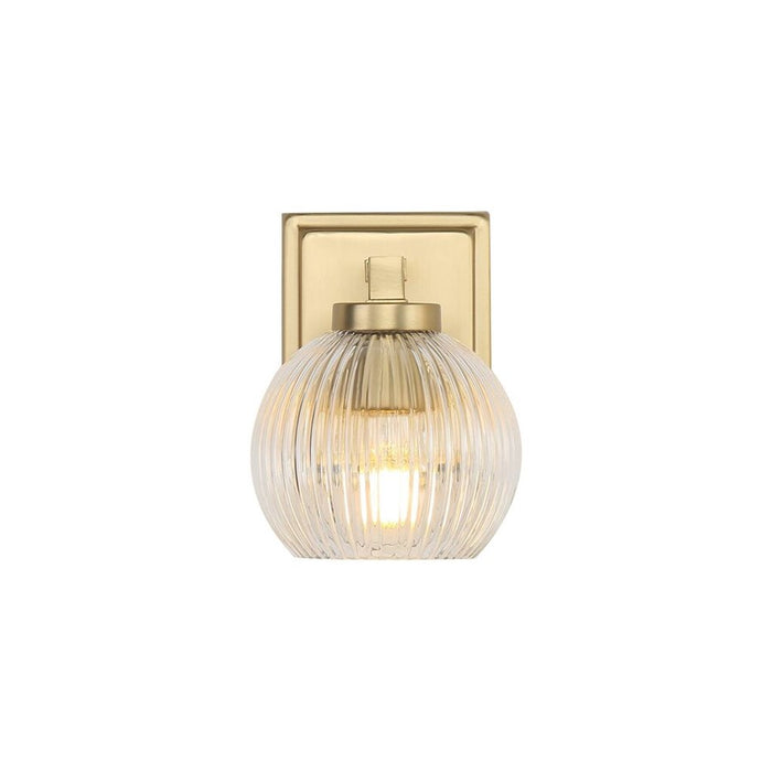 Golden Elliott 1 Light Bath Vanity, Champ Bronze/Ribbed Clear