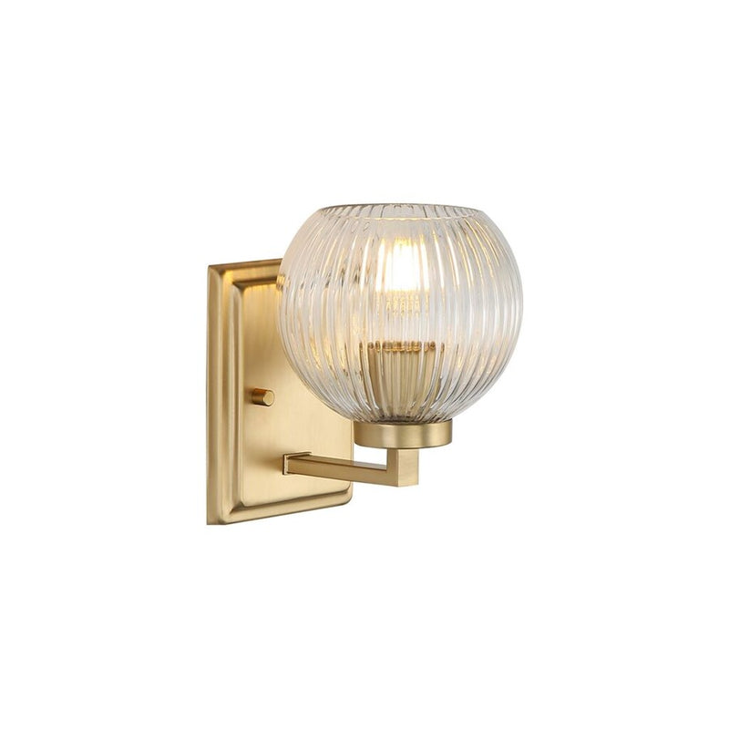 Golden Elliott 1 Light Bath Vanity, Champ Bronze/Ribbed Clear