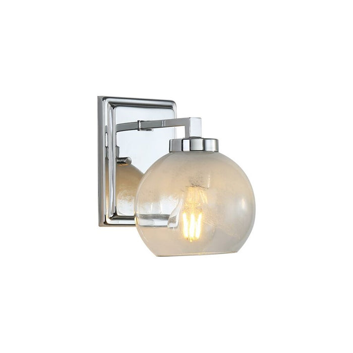 Golden Lighting Elliott 1 Light Bath Vanity, Chrome/Alabaster