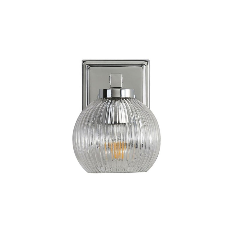 Golden Elliott 1 Light Bath Vanity, Chrome/Ribbed Clear - 3094-BA1CH-RIB