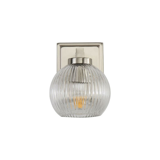 Golden Elliott 1 Light Bath Vanity, Pewter/Ribbed Clear