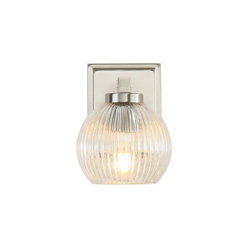 Golden Elliott 1 Light Bath Vanity, Pewter/Ribbed Clear