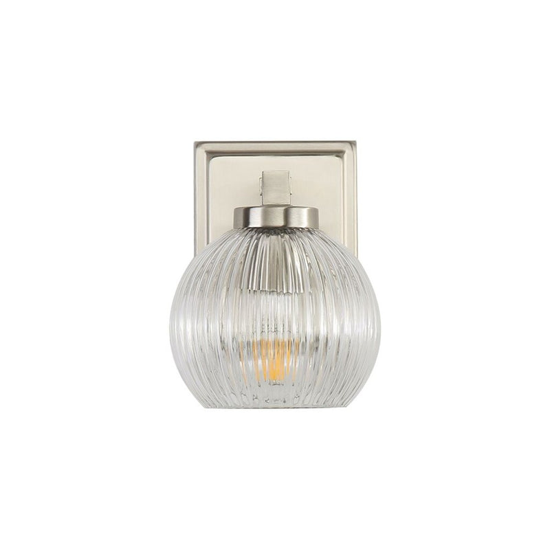 Golden Elliott 1 Light Bath Vanity, Pewter/Ribbed Clear