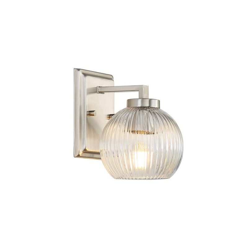 Golden Elliott 1 Light Bath Vanity, Pewter/Ribbed Clear