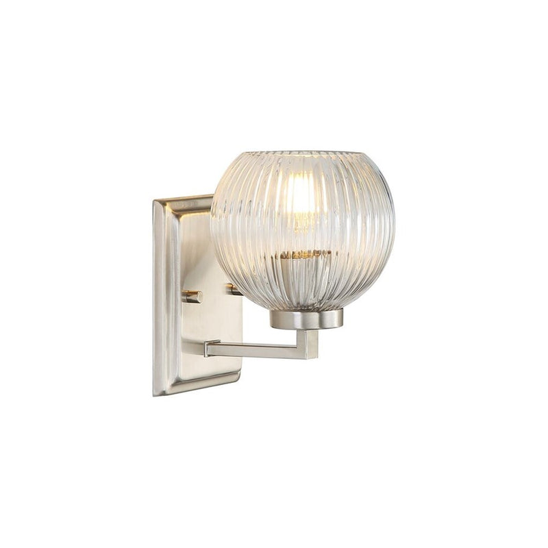 Golden Elliott 1 Light Bath Vanity, Pewter/Ribbed Clear