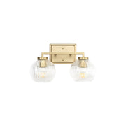 Golden Elliott 2 Light Bath Vanity, Champ Bronze/Ribbed Clear - 3094-BA2BCB-RIB