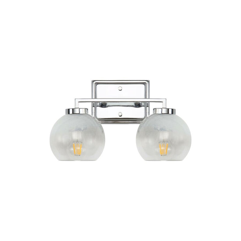 Golden Lighting Elliott 2 Light Bath Vanity, Chrome/Alabaster - 3094-BA2CH-ALA
