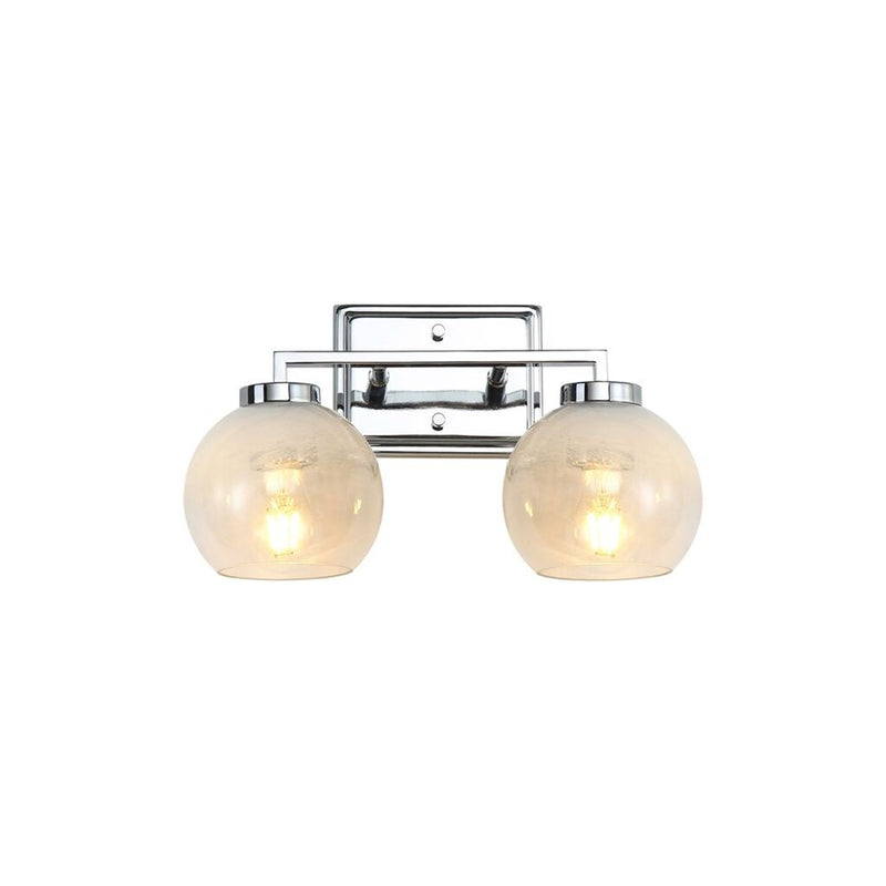 Golden Lighting Elliott 2 Light Bath Vanity, Chrome/Alabaster