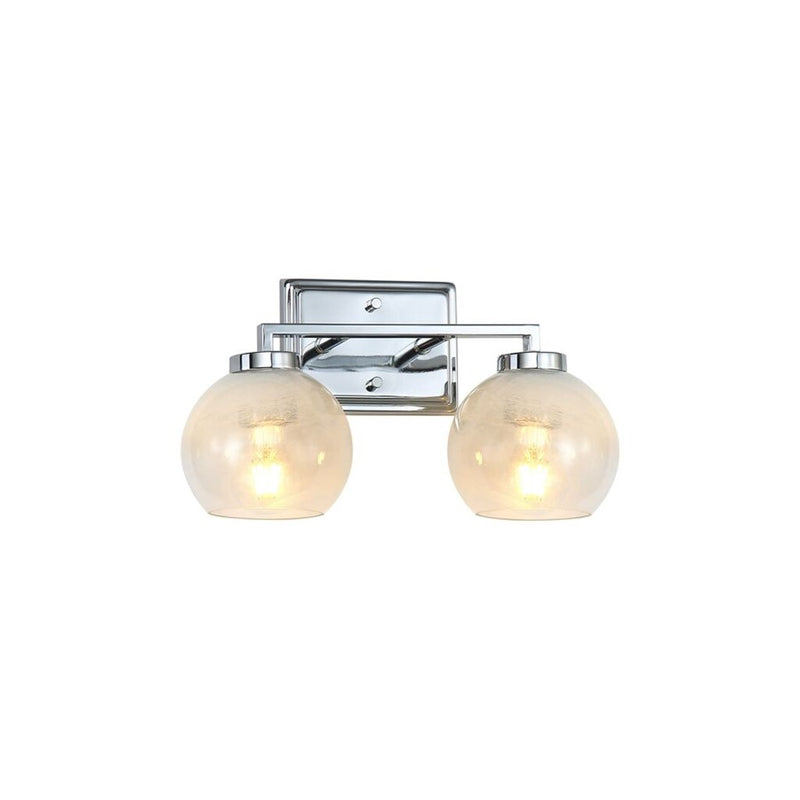 Golden Lighting Elliott 2 Light Bath Vanity, Chrome/Alabaster