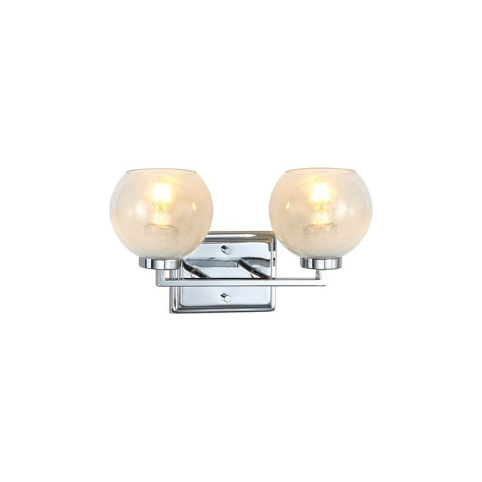 Golden Lighting Elliott 2 Light Bath Vanity, Chrome/Alabaster