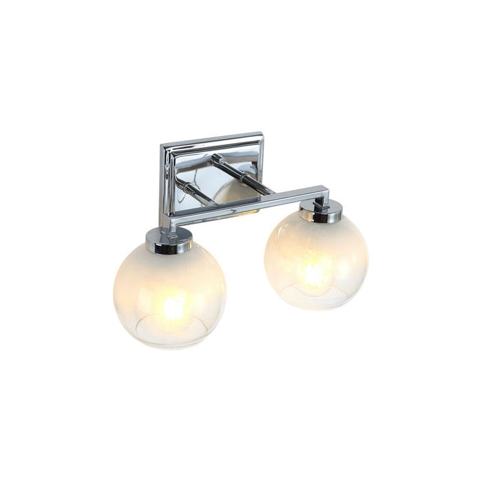 Golden Lighting Elliott 2 Light Bath Vanity, Chrome/Alabaster