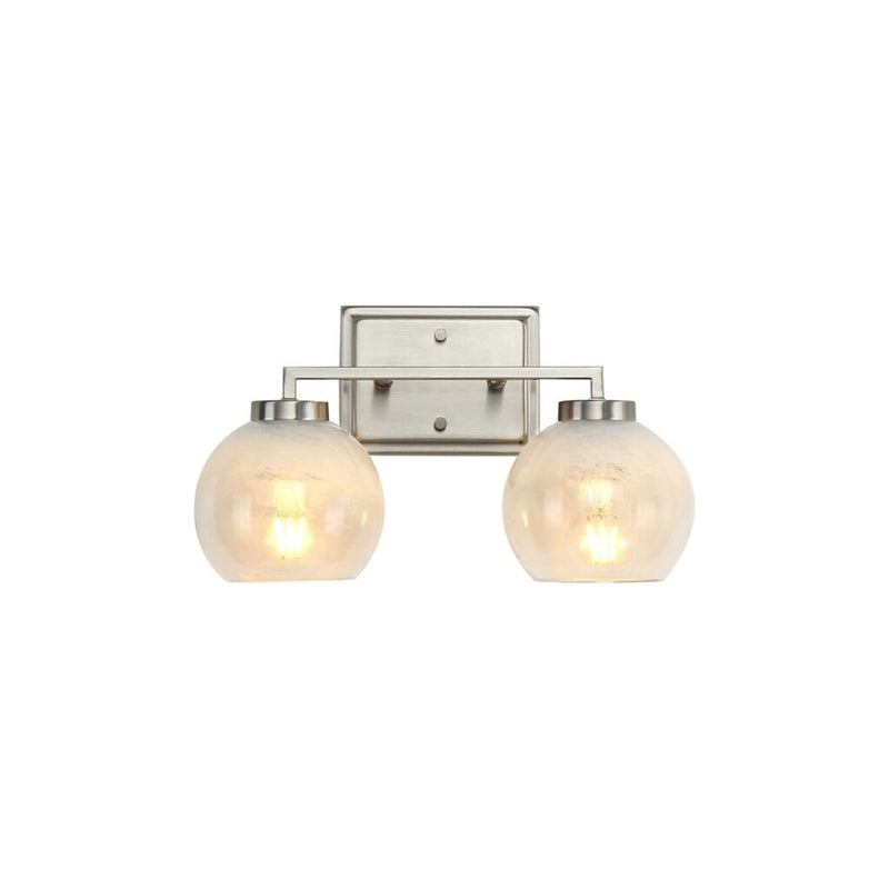 Golden Lighting Elliott 2 Light Bath Vanity, Pewter/Alabaster