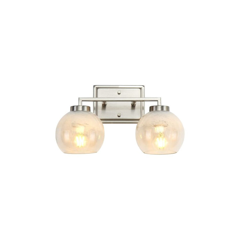 Golden Lighting Elliott 2 Light Bath Vanity, Pewter/Alabaster