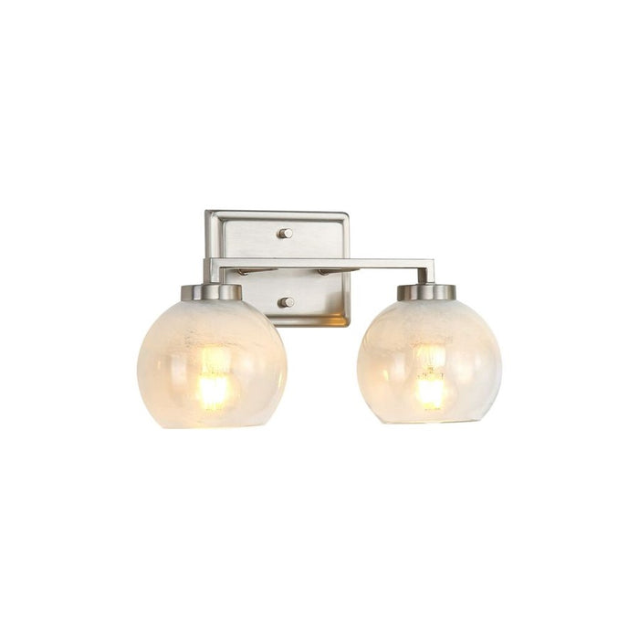 Golden Lighting Elliott 2 Light Bath Vanity, Pewter/Alabaster