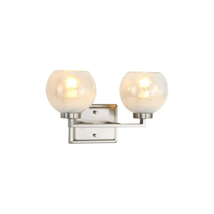 Golden Lighting Elliott 2 Light Bath Vanity, Pewter/Alabaster