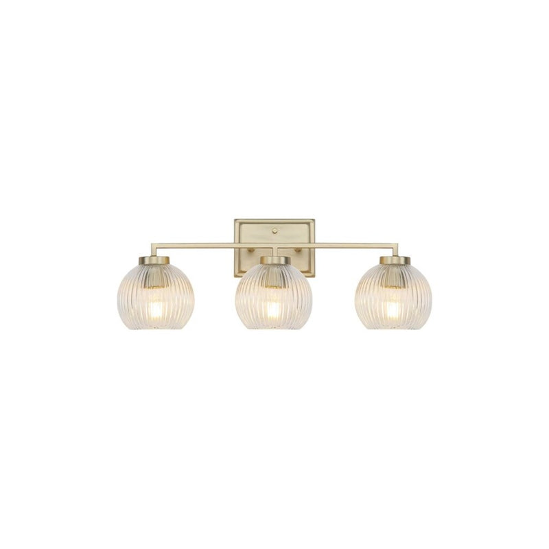 Golden Elliott 3 Light Bath Vanity, Champ Bronze/Ribbed Clear - 3094-BA3BCB-RIB