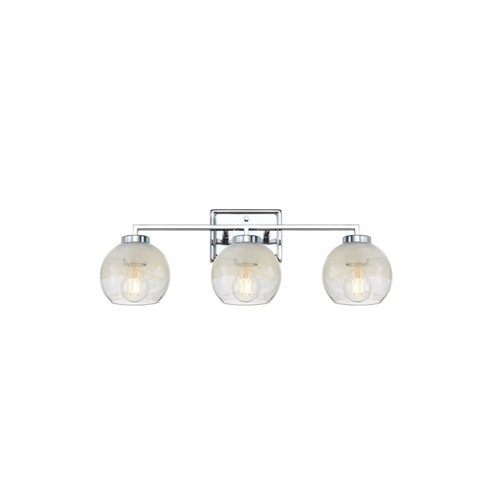 Golden Lighting Elliott 3 Light Bath Vanity, Chrome/Alabaster