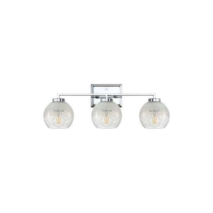 Golden Lighting Elliott 3 Light Bath Vanity, Chrome/Alabaster