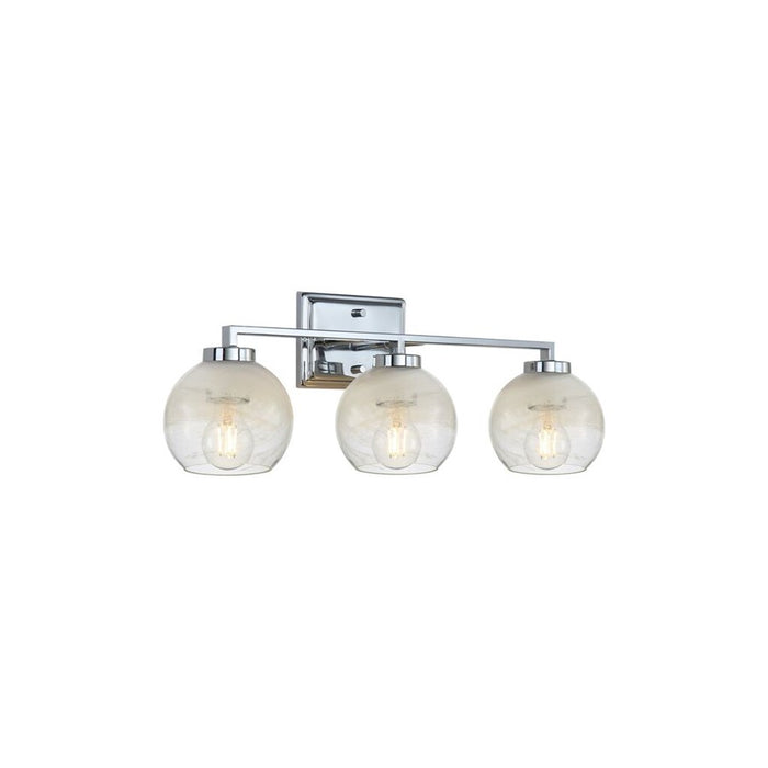 Golden Lighting Elliott 3 Light Bath Vanity, Chrome/Alabaster