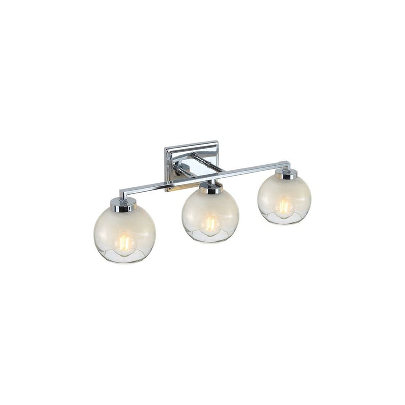 Golden Lighting Elliott 3 Light Bath Vanity, Chrome/Alabaster