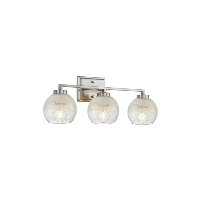 Golden Lighting Elliott 3 Light Bath Vanity, Pewter/Alabaster