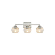 Golden Elliott 3 Light Bath Vanity, Pewter/Ribbed Clear - 3094-BA3PW-RIB