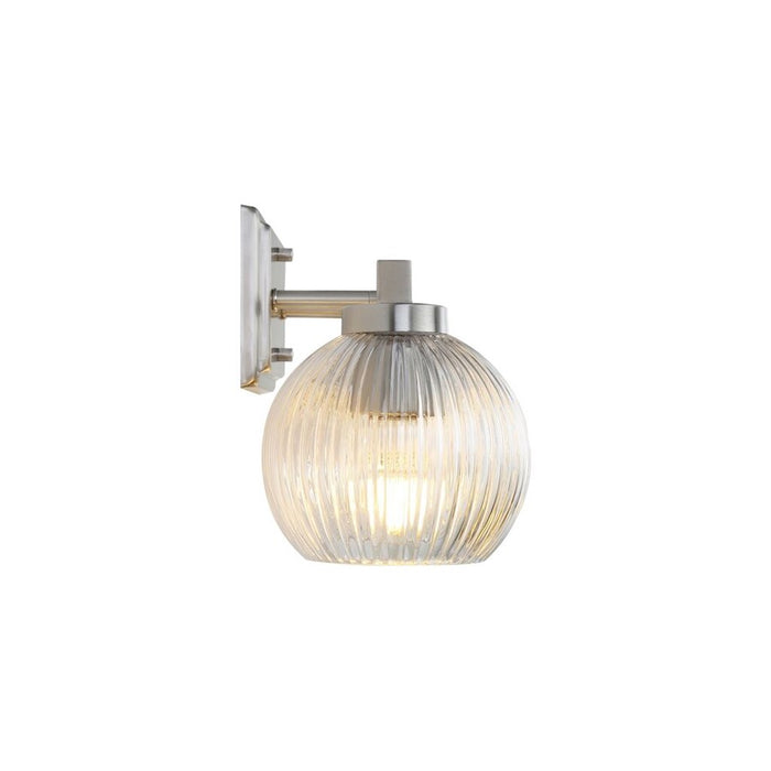 Golden Elliott 3 Light Bath Vanity, Pewter/Ribbed Clear
