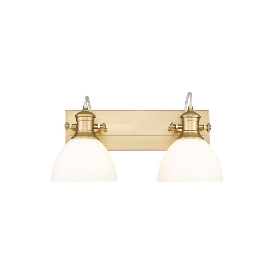 Golden Hines 2-Light Vanity Light, Champagne Bronze/Opal Glass - 3118-BA2BCB-OP