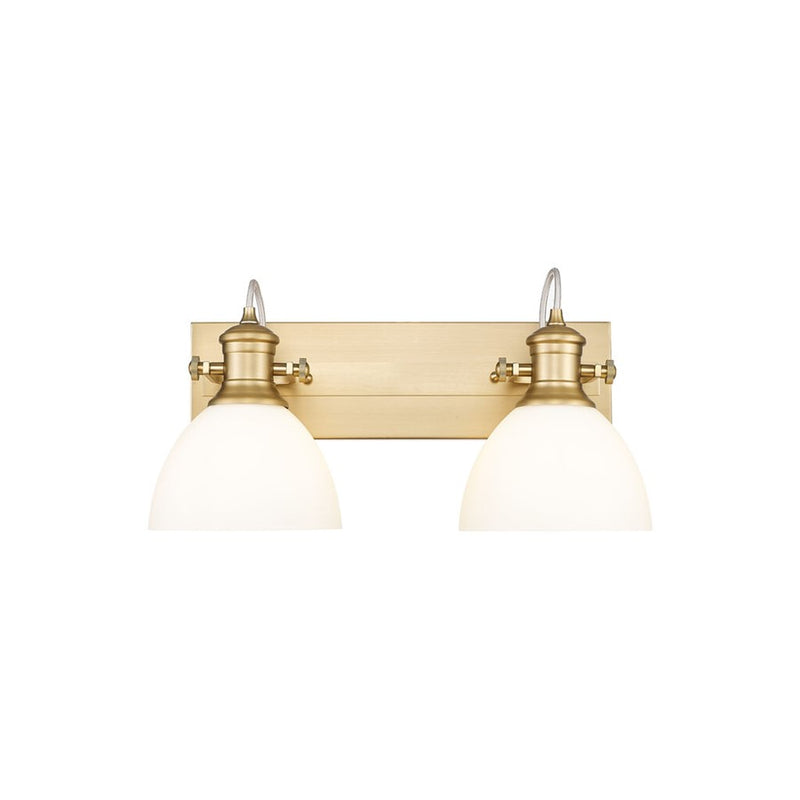 Golden Hines 2-Light Vanity Light, Champagne Bronze/Opal Glass