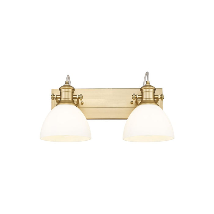 Golden Hines 2-Light Vanity Light, Champagne Bronze/Opal Glass