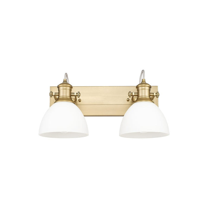 Golden Hines 2-Light Vanity Light, Champagne Bronze/Opal Glass