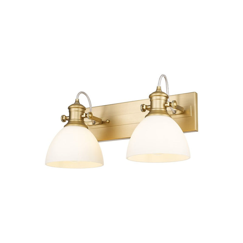 Golden Hines 2-Light Vanity Light, Champagne Bronze/Opal Glass