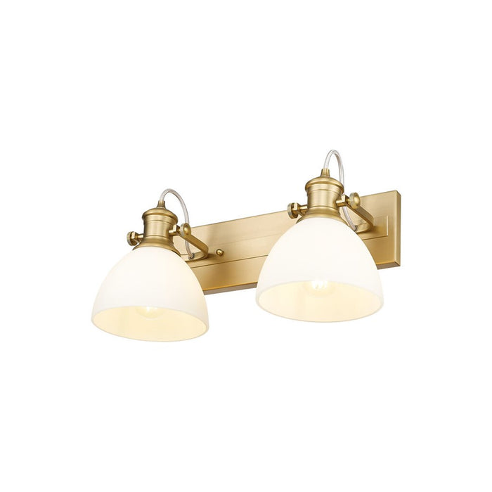 Golden Hines 2-Light Vanity Light, Champagne Bronze/Opal Glass