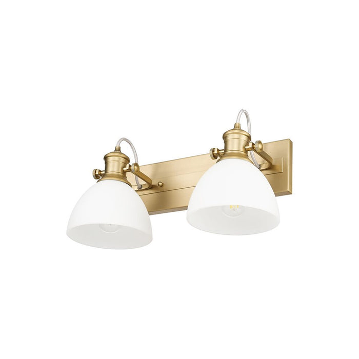 Golden Hines 2-Light Vanity Light, Champagne Bronze/Opal Glass