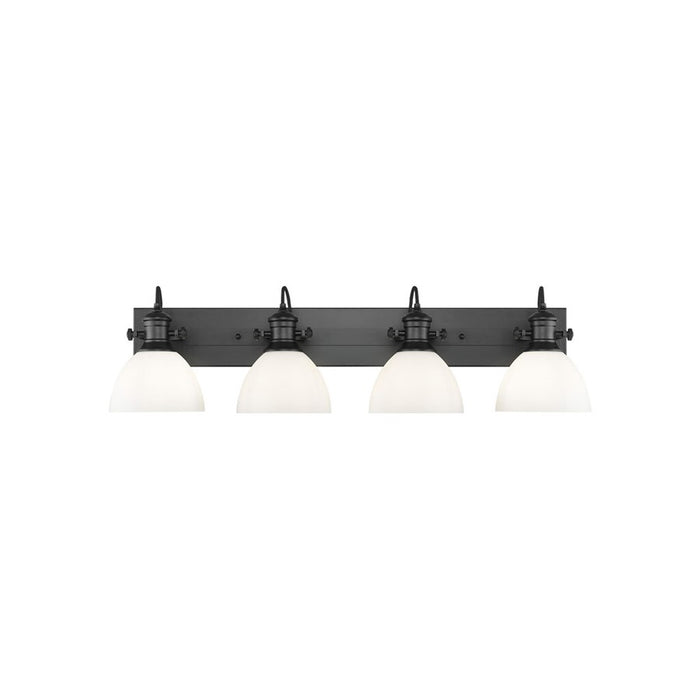 Golden Hines 4-Light Vanity Light, Matte Black/Opal Glass