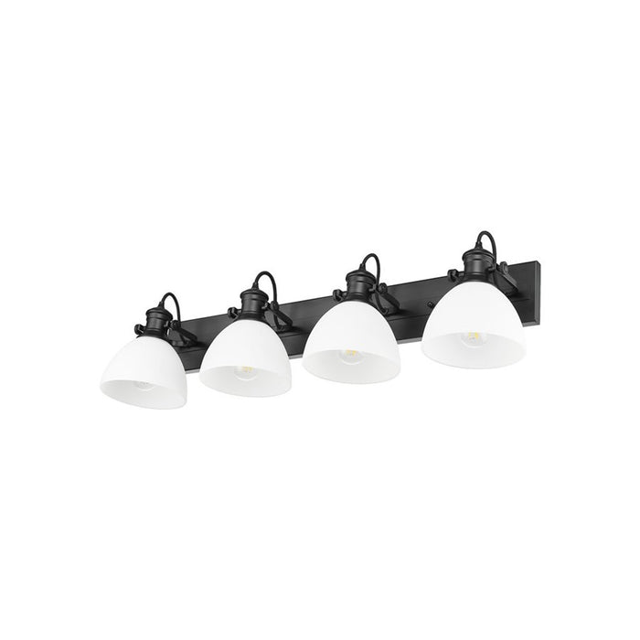 Golden Hines 4-Light Vanity Light, Matte Black/Opal Glass