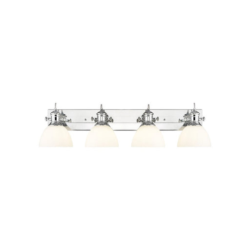 Golden Lighting Hines 4-Light Vanity Light, Chrome/Opal Glass - 3118-BA4CH-OP
