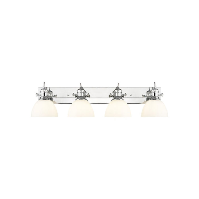 Golden Lighting Hines 4-Light Vanity Light, Chrome/Opal Glass - 3118-BA4CH-OP