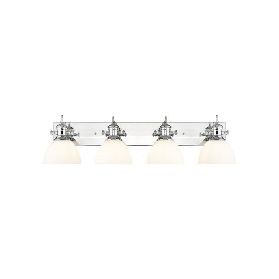 Golden Lighting Hines 4-Light Vanity Light, Chrome/Opal Glass - 3118-BA4CH-OP