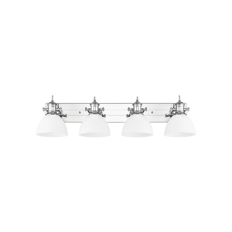Golden Lighting Hines 4-Light Vanity Light, Chrome/Opal Glass