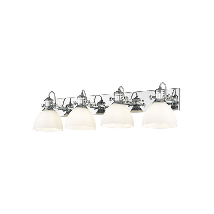 Golden Lighting Hines 4-Light Vanity Light, Chrome/Opal Glass