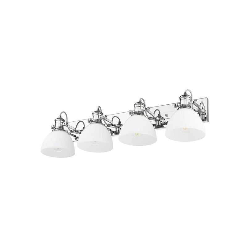 Golden Lighting Hines 4-Light Vanity Light, Chrome/Opal Glass