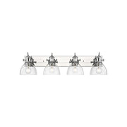 Golden Lighting Hines 4-Light Vanity Light, Chrome/Seeded Glass - 3118-BA4CH-SD