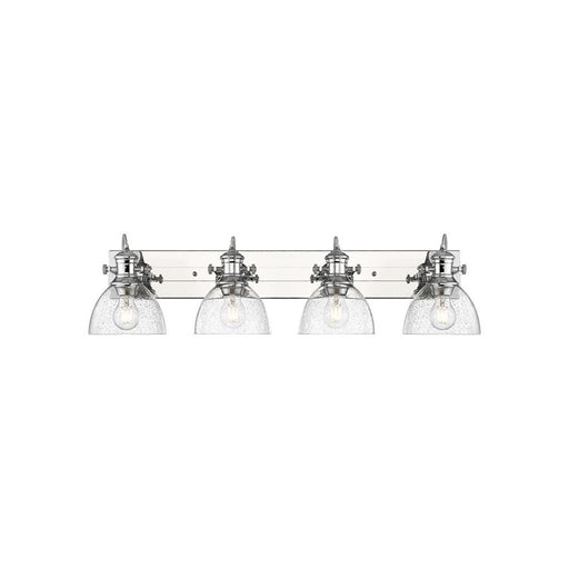 Golden Lighting Hines 4-Light Vanity Light, Chrome/Seeded Glass - 3118-BA4CH-SD