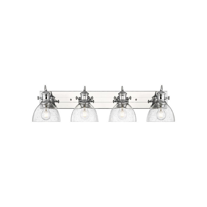Golden Lighting Hines 4-Light Vanity Light, Chrome/Seeded Glass - 3118-BA4CH-SD