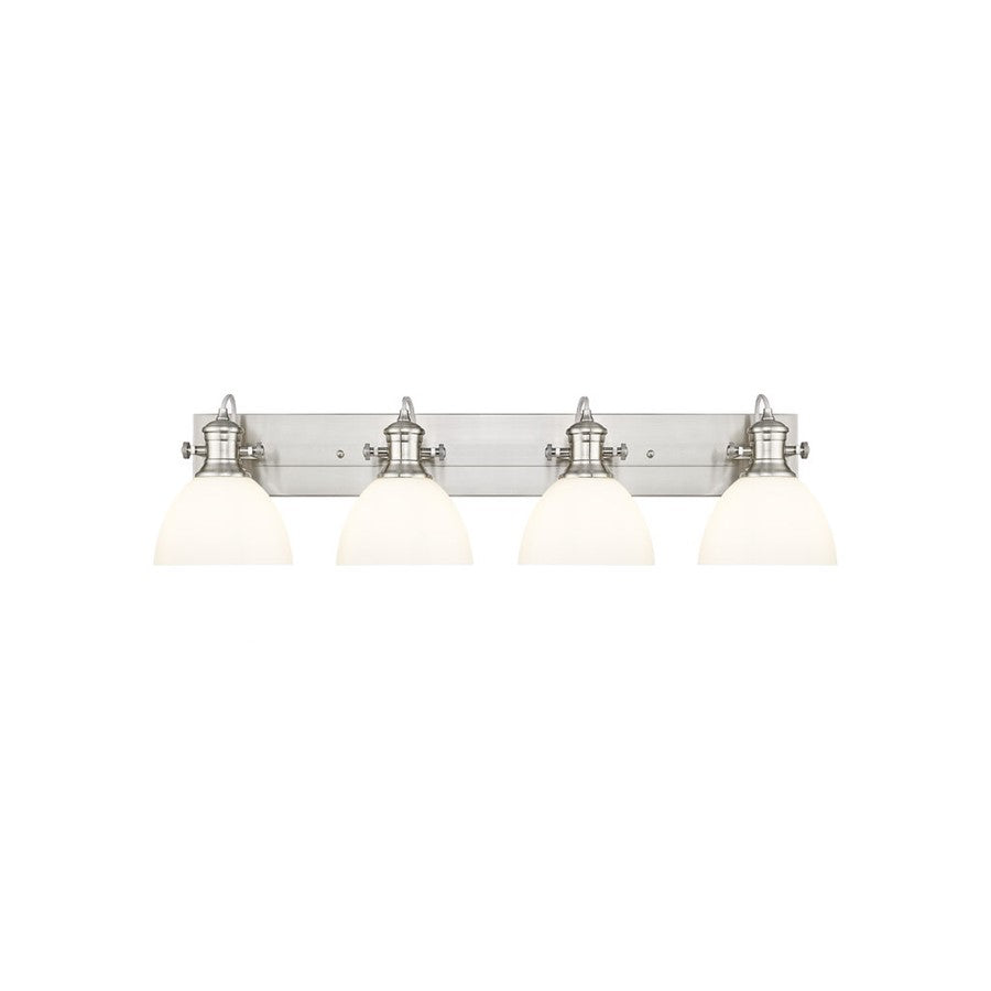 Golden Lighting Hines 4-Light Vanity Light, Pewter/Opal Glass - 3118-BA4PW-OP