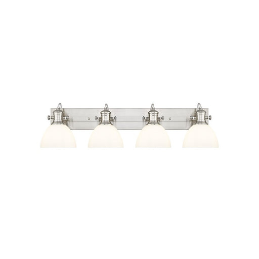 Golden Lighting Hines 4-Light Vanity Light, Pewter/Opal Glass
