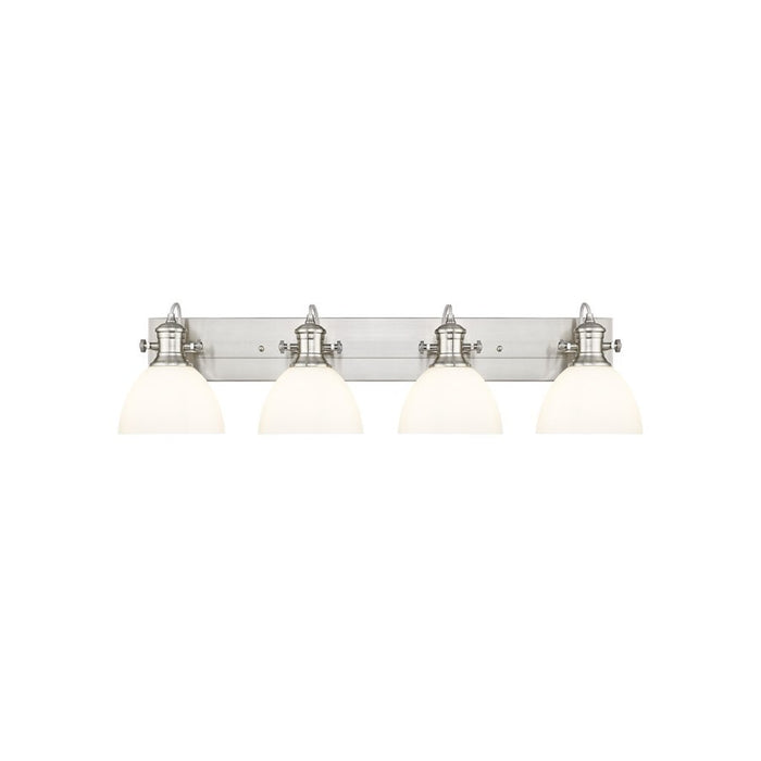 Golden Lighting Hines 4-Light Vanity Light, Pewter/Opal Glass